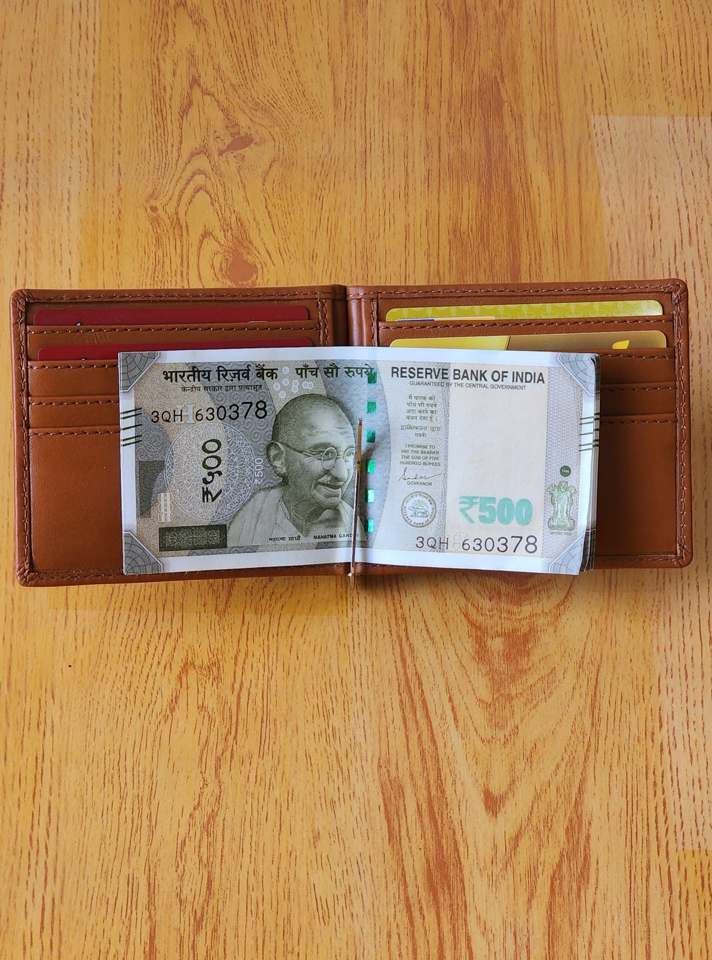 Money Clipper Card Holder - Cognac